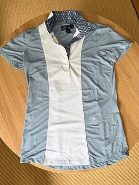 Essex Classics Women's Light Blue and White Polo Top